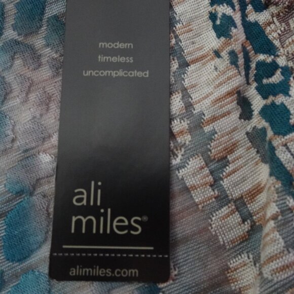 Ali Miles Knit Tunic Top Women's Plus Size 2X Multicolor Loose Fit Burnout - Picture 9 of 10